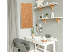 Banjado Pinnwände^Magnettafel 37x78cm Magnetwand Weiß Aus Metall Magnetpinnwand Pinnwand Inkl. 4 Magnete Motiv Kork