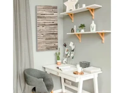 Banjado Pinnwände^Magnettafel 37x78cm Magnetwand Silber Aus Metall Magnetpinnwand Pinnwand Inkl. 4 Magnete Motiv Steinplatten