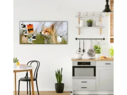 Banjado Pinnwände^Magnettafel 78x37cm Magnetwand Schwarz Aus Metall Magnetpinnwand Pinnwand Inkl. 4 Magnete Motiv Fuchs