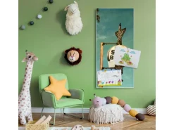 Banjado Magnettafel 37x78cm Magnetwand Weiß Aus Metall Magnetpinnwand Pinnwand Inkl. 4 Magnete Motiv Surf Beach