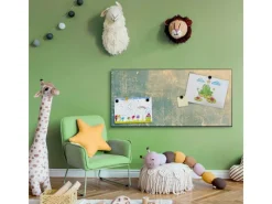 Banjado Pinnwände^Magnettafel 78x37cm Magnetwand Schwarz Aus Metall Magnetpinnwand Pinnwand Inkl. 4 Magnete Motiv Patina Grün