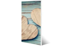 Banjado Magnettafel 37x78cm Magnetwand Weiß Aus Metall Magnetpinnwand Pinnwand Inkl. 4 Magnete Motiv Holz Herzen