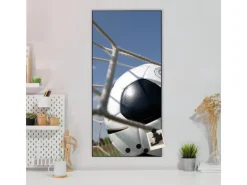 Banjado Pinnwände^Magnettafel 37x78cm Magnetwand Schwarz Aus Metall Magnetpinnwand Pinnwand Inkl. 4 Magnete Motiv Fußball