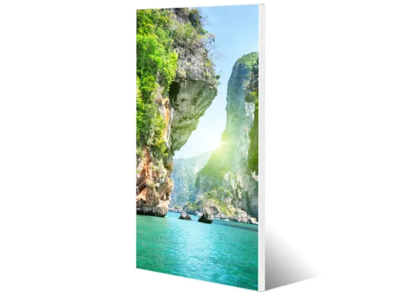 Banjado Magnettafel 37x78cm Magnetwand Weiß Aus Metall Magnetpinnwand Pinnwand Inkl. 4 Magnete Motiv Versteckte Bucht