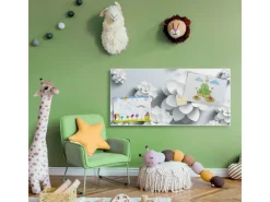 Banjado Pinnwände^Magnettafel 78x37cm Magnetwand Weiß Aus Metall Magnetpinnwand Pinnwand Inkl. 4 Magnete Motiv Papier Lotus