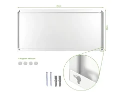 Banjado Magnettafel 78x37cm Magnetwand Weiß Aus Metall Magnetpinnwand Pinnwand Inkl. 4 Magnete Motiv Kugelfontänen