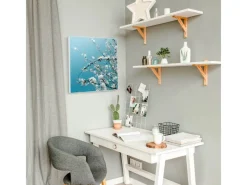 Banjado Pinnwände^Magnettafel 50x50cm Magnetwand Weiß Aus Metall Magnetpinnwand Pinnwand Inkl. 4 Magnete Motiv Weiße Kirschblüten