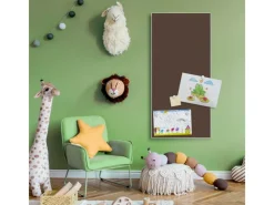 Banjado Pinnwände^Magnettafel 37x78cm Magnetwand Weiß Aus Metall Magnetpinnwand Pinnwand Inkl. 4 Magnete Motiv Schokobraun