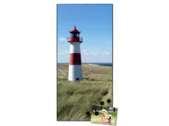 Banjado Wanddekoration|Pinnwände^Magnettafel 37x78cm Magnetwand Schwarz Aus Metall Magnetpinnwand Pinnwand Inkl. 4 Magnete Motiv Leuchtturm