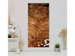 Banjado Magnettafel 37x78cm Magnetwand Silber Aus Metall Magnetpinnwand Pinnwand Inkl. 4 Magnete Motiv Trockenes Holz