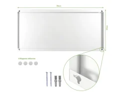 Banjado Pinnwände^Magnettafel 78x37cm Magnetwand Weiß Aus Metall Magnetpinnwand Pinnwand Inkl. 4 Magnete Motiv Beige