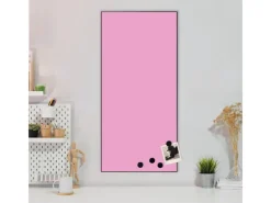 Banjado Pinnwände^Magnettafel 37x78cm Magnetwand Schwarz Aus Metall Magnetpinnwand Pinnwand Inkl. 4 Magnete Motiv Rose