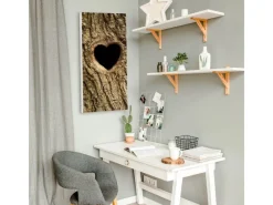 Banjado Magnettafel 37x78cm Magnetwand Weiß Aus Metall Magnetpinnwand Pinnwand Inkl. 4 Magnete Motiv Baumherz