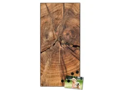 Banjado Wanddekoration|Pinnwände^Magnettafel 37x78cm Magnetwand Schwarz Aus Metall Magnetpinnwand Pinnwand Inkl. 4 Magnete Motiv Jahresringe