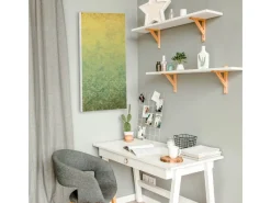 Banjado Pinnwände^Magnettafel 37x78cm Magnetwand Weiß Aus Metall Magnetpinnwand Pinnwand Inkl. 4 Magnete Motiv Vintage Messing