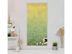 Banjado Pinnwände^Magnettafel 37x78cm Magnetwand Weiß Aus Metall Magnetpinnwand Pinnwand Inkl. 4 Magnete Motiv Vintage Messing