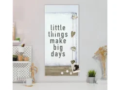 Banjado Pinnwände^Magnettafel 37x78cm Magnetwand Weiß Aus Metall Magnetpinnwand Pinnwand Inkl. 4 Magnete Motiv Little Things