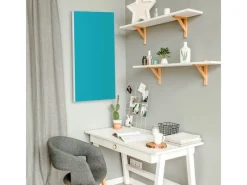 Banjado Pinnwände^Magnettafel 37x78cm Magnetwand Weiß Aus Metall Magnetpinnwand Pinnwand Inkl. 4 Magnete Motiv Türkis