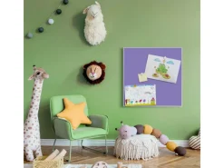 Banjado Pinnwände^Magnettafel 50x50cm Magnetwand Weiß Aus Metall Magnetpinnwand Pinnwand Inkl. 4 Magnete Motiv Lavendel