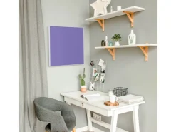 Banjado Pinnwände^Magnettafel 50x50cm Magnetwand Weiß Aus Metall Magnetpinnwand Pinnwand Inkl. 4 Magnete Motiv Lavendel