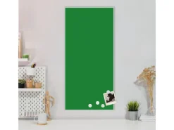 Banjado Pinnwände^Magnettafel 37x78cm Magnetwand Weiß Aus Metall Magnetpinnwand Pinnwand Inkl. 4 Magnete Motiv Grün
