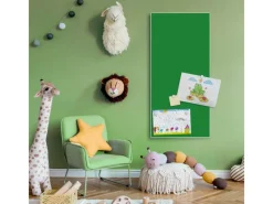 Banjado Pinnwände^Magnettafel 37x78cm Magnetwand Weiß Aus Metall Magnetpinnwand Pinnwand Inkl. 4 Magnete Motiv Grün