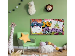 Banjado Pinnwände^Magnettafel 78x37cm Magnetwand Schwarz Aus Metall Magnetpinnwand Pinnwand Inkl. 4 Magnete Motiv Graffiti