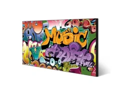 Banjado Pinnwände^Magnettafel 78x37cm Magnetwand Schwarz Aus Metall Magnetpinnwand Pinnwand Inkl. 4 Magnete Motiv Graffiti