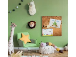 Banjado Magnettafel 50x50cm Magnetwand Weiß Aus Metall Magnetpinnwand Pinnwand Inkl. 4 Magnete Motiv Holz