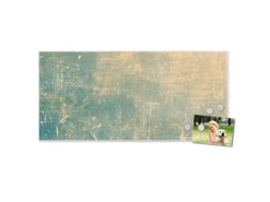 Banjado Pinnwände^Magnettafel 78x37cm Magnetwand Weiß Aus Metall Magnetpinnwand Pinnwand Inkl. 4 Magnete Motiv Patina Grün