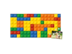 Banjado Magnettafel 78x37cm Magnetwand Weiß Aus Metall Magnetpinnwand Pinnwand Inkl. 4 Magnete Motiv Bausteine