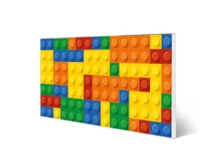 Banjado Magnettafel 78x37cm Magnetwand Weiß Aus Metall Magnetpinnwand Pinnwand Inkl. 4 Magnete Motiv Bausteine