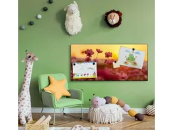 Banjado Pinnwände^Magnettafel 78x37cm Magnetwand Schwarz Aus Metall Magnetpinnwand Pinnwand Inkl. 4 Magnete Motiv Cosmea Feld