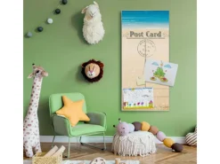 Banjado Pinnwände^Magnettafel 37x78cm Magnetwand Silber Aus Metall Magnetpinnwand Pinnwand Inkl. 4 Magnete Motiv Postkarte