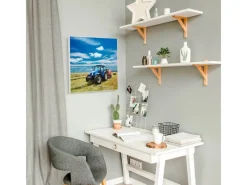 Banjado Pinnwände^Magnettafel 50x50cm Magnetwand Weiß Aus Metall Magnetpinnwand Pinnwand Inkl. 4 Magnete Motiv Traktor