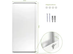 Banjado Magnettafel 37x78cm Magnetwand Weiß Aus Metall Magnetpinnwand Pinnwand Inkl. 4 Magnete Motiv Bergidylle