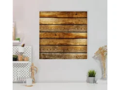 Banjado Magnettafel 50x50cm Magnetwand Weiß Aus Metall Magnetpinnwand Pinnwand Inkl. 4 Magnete Motiv Holzbretter