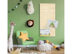 Banjado Pinnwände^Magnettafel 37x78cm Magnetwand Silber Aus Metall Magnetpinnwand Pinnwand Inkl. 4 Magnete Motiv Bretter