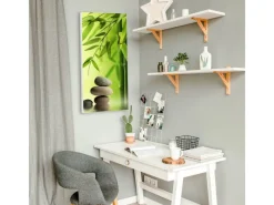 Banjado Pinnwände^Magnettafel 37x78cm Magnetwand Weiß Aus Metall Magnetpinnwand Pinnwand Inkl. 4 Magnete Motiv Innere Ruhe