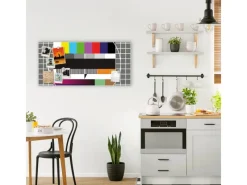 Banjado Pinnwände^Magnettafel 78x37cm Magnetwand Weiß Aus Metall Magnetpinnwand Pinnwand Inkl. 4 Magnete Motiv Testbild