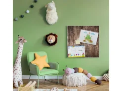 Banjado Magnettafel 50x50cm Magnetwand Weiß Aus Metall Magnetpinnwand Pinnwand Inkl. 4 Magnete Motiv Altes Holz