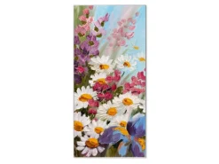 Banjado Pinnwände^Magnettafel 37x78cm Magnetwand Silber Aus Metall Magnetpinnwand Pinnwand Inkl. 4 Magnete Motiv Sommerstrauss