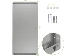 Banjado Pinnwände^Magnettafel 37x78cm Magnetwand Silber Aus Metall Magnetpinnwand Pinnwand Inkl. 4 Magnete Motiv Sommerstrauss