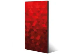Banjado Pinnwände^Magnettafel 37x78cm Magnetwand Schwarz Aus Metall Magnetpinnwand Pinnwand Inkl. 4 Magnete Motiv Dreiecke Rot