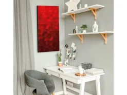 Banjado Pinnwände^Magnettafel 37x78cm Magnetwand Schwarz Aus Metall Magnetpinnwand Pinnwand Inkl. 4 Magnete Motiv Dreiecke Rot