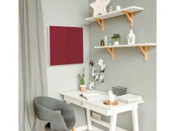 Banjado Pinnwände^Magnettafel 50x50cm Magnetwand Weiß Aus Metall Magnetpinnwand Pinnwand Inkl. 4 Magnete Motiv Burgund