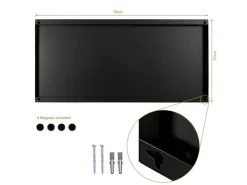 Banjado Wanddekoration|Pinnwände^Magnettafel 78x37cm Magnetwand Schwarz Aus Metall Magnetpinnwand Pinnwand Inkl. 4 Magnete Motiv Steinwand Antik