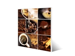 Banjado Pinnwände^Magnettafel 50x50cm Magnetwand Weiß Aus Metall Magnetpinnwand Pinnwand Inkl. 4 Magnete Motiv Kaffee&Schokolade