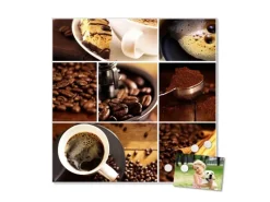 Banjado Pinnwände^Magnettafel 50x50cm Magnetwand Weiß Aus Metall Magnetpinnwand Pinnwand Inkl. 4 Magnete Motiv Kaffee&Schokolade