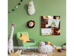 Banjado Pinnwände^Magnettafel 50x50cm Magnetwand Weiß Aus Metall Magnetpinnwand Pinnwand Inkl. 4 Magnete Motiv Kaffee&Schokolade